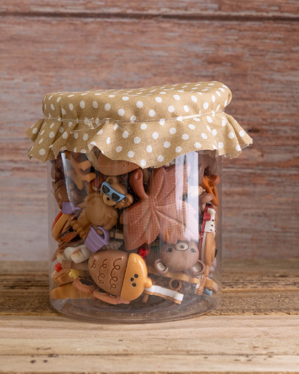 Dress It Up Button Shop Color Jars in Brown 80 Piece Assortment